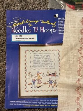 Needles 'n Hoops "Children Grow Up" Cross Stitch Sampler